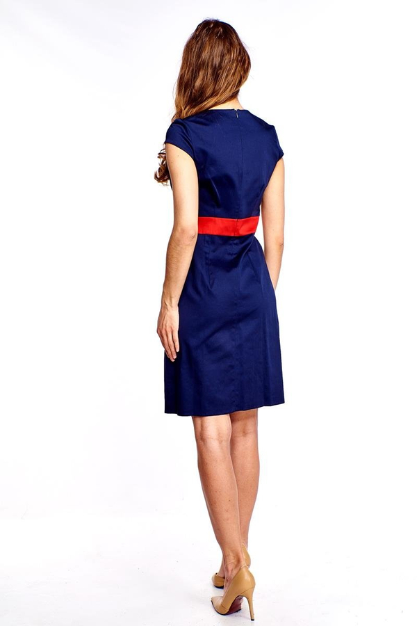 Sukienka FSU265 GRANATOWY CZERWONY