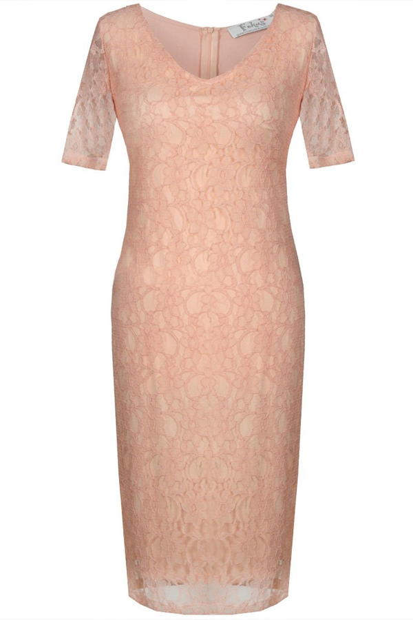 Sukienka FSU776 ŁOSOSIOWY CIEMNY