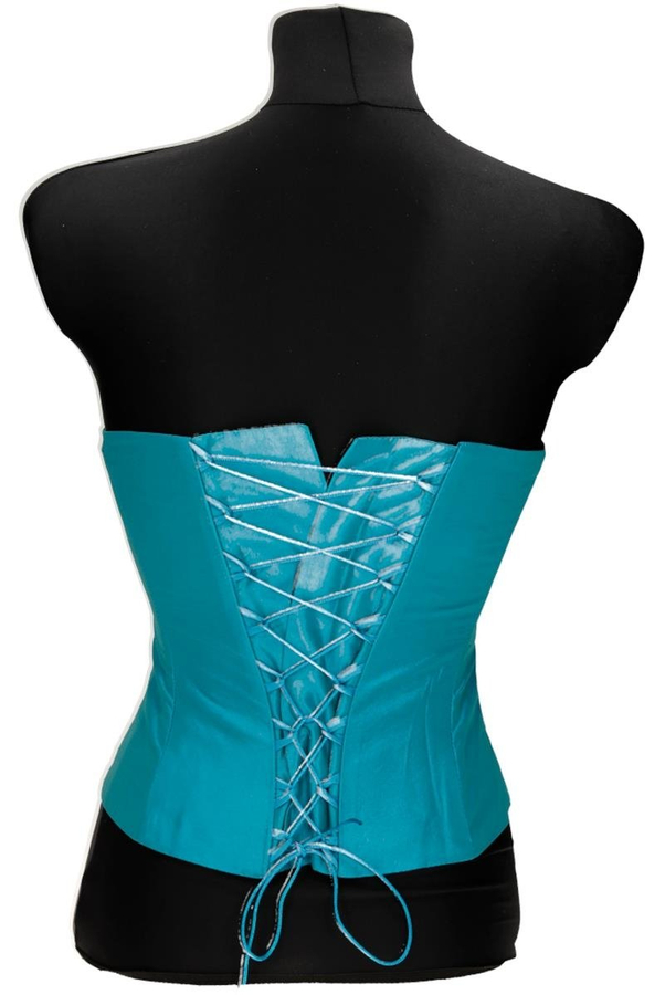 Gorset FGR042 TURKUSOWY tafta