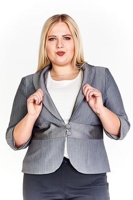 Żakiet FZA916  SZARY prążek