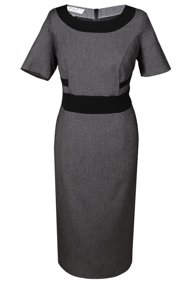 Sukienka FSU452 SZARY CZARNY