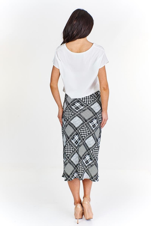 Spódnica FSP771 CZARNY + BIAŁY krata