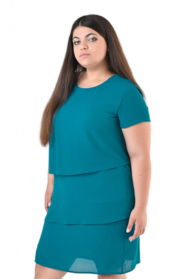 Sukienka FSU1115 MORSKI CIEMNY gładki