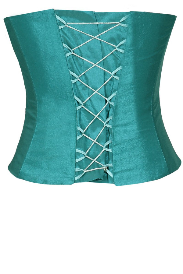 Gorset FGR042 TURKUSOWY CIEMNY tafta