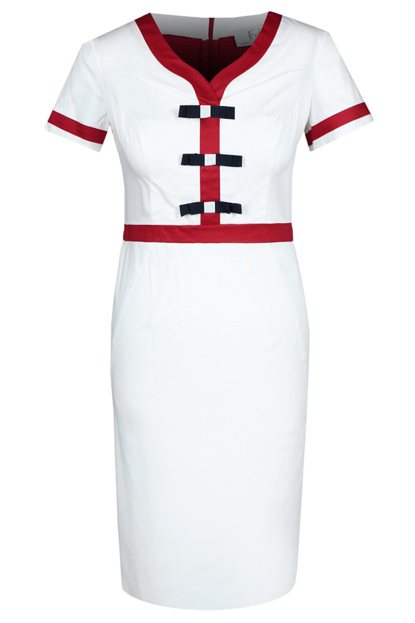 Sukienka FSU257 BIAŁY CZERWONY