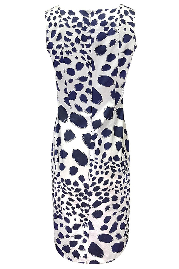 Sukienka FSU915 EKRI + GRANATOWY