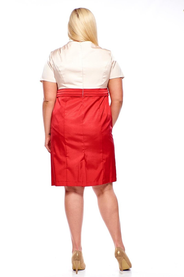 Sukienka FSU1008 RUBINOWY + SZAMPAN