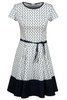 Sukienka FSU671 BIAŁY   GRANATOWY