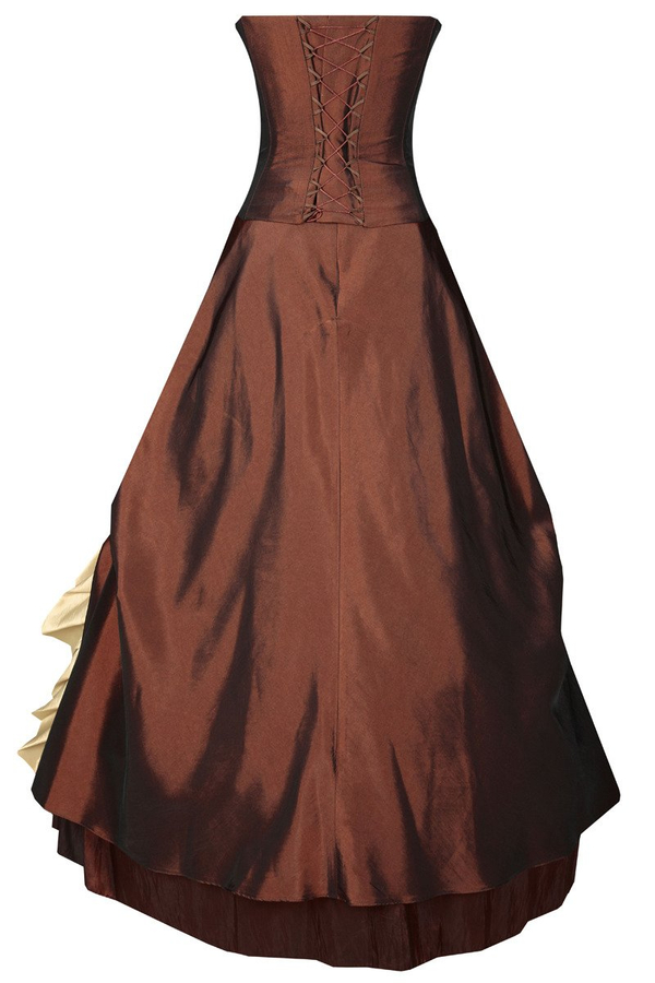 Sukienka FSU074 CZEKOLADOWY CIEMNY  EKRI