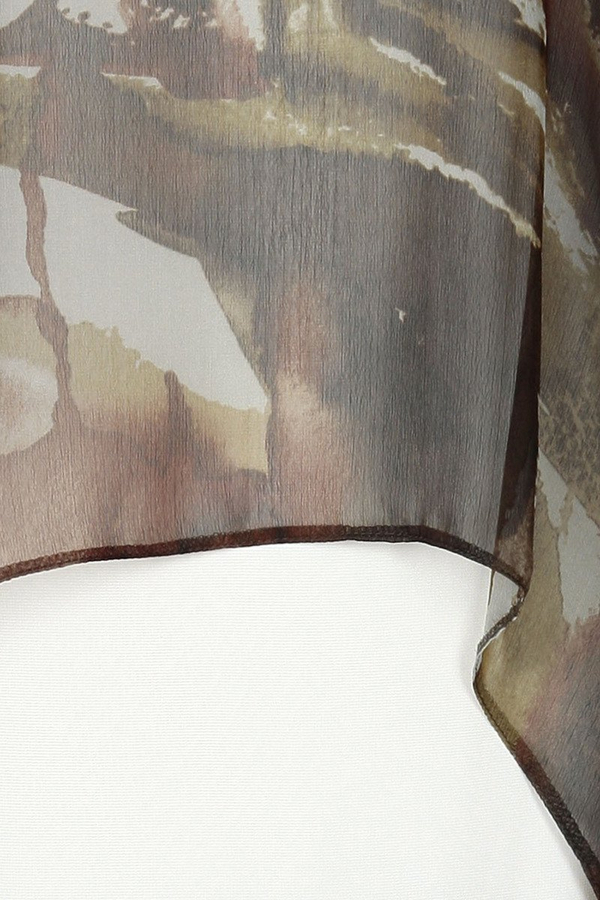 Sukienka FSU620  EKRI + CZEKOLADOWY CIEMNY wzór