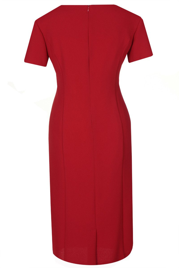 Sukienka FSU899 CZERWONY + EKRI