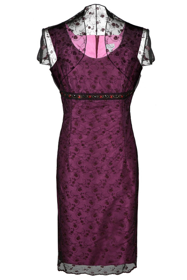 Sukienka FSU161 AMARANTOWY ŚREDNI