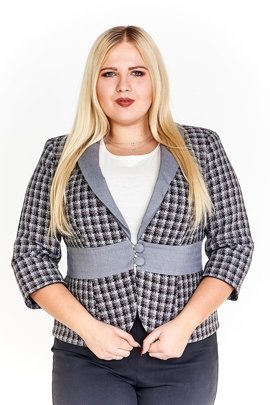 Żakiet FZA916 SZARY + ŚLIWKOWY