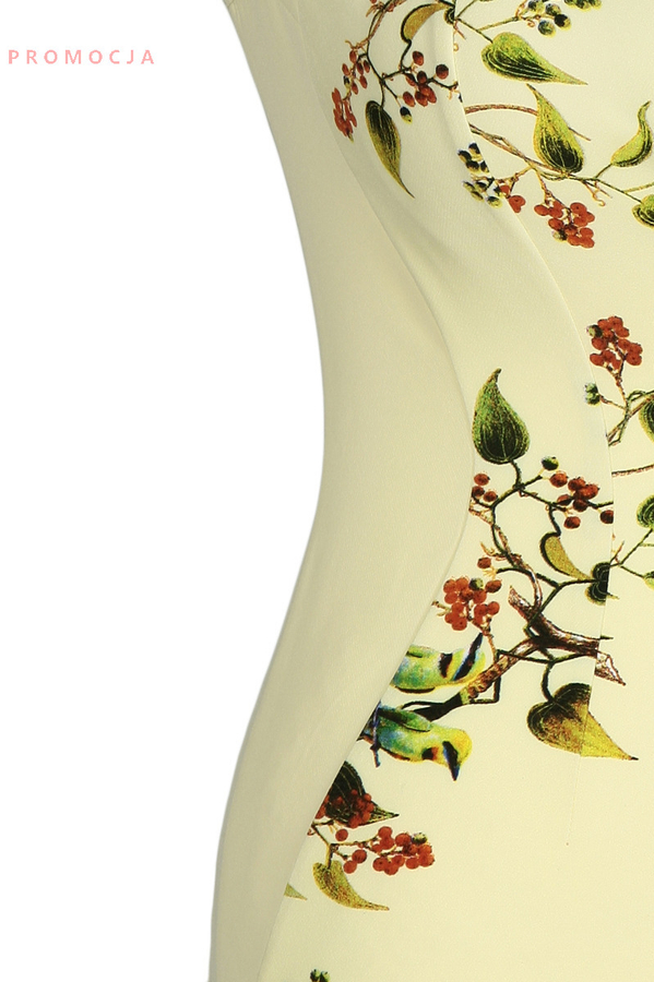 Sukienka FSU686 ŻÓŁTY JASNY ptak