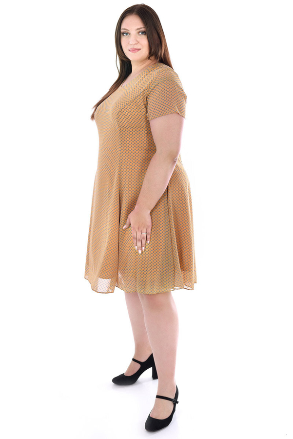 Sukienka FSU1047 ŻÓŁTY kropki