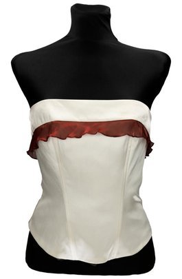 Gorset FGR006 EKRI + BURGUNDOWY