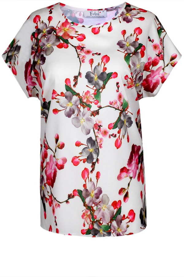 Bluzka FBZ873 EKRI kwiaty