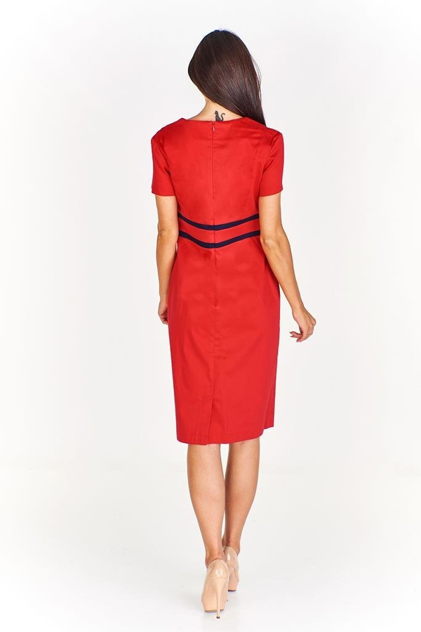 Sukienka FSU944 CZERWONY + GRANATOWY