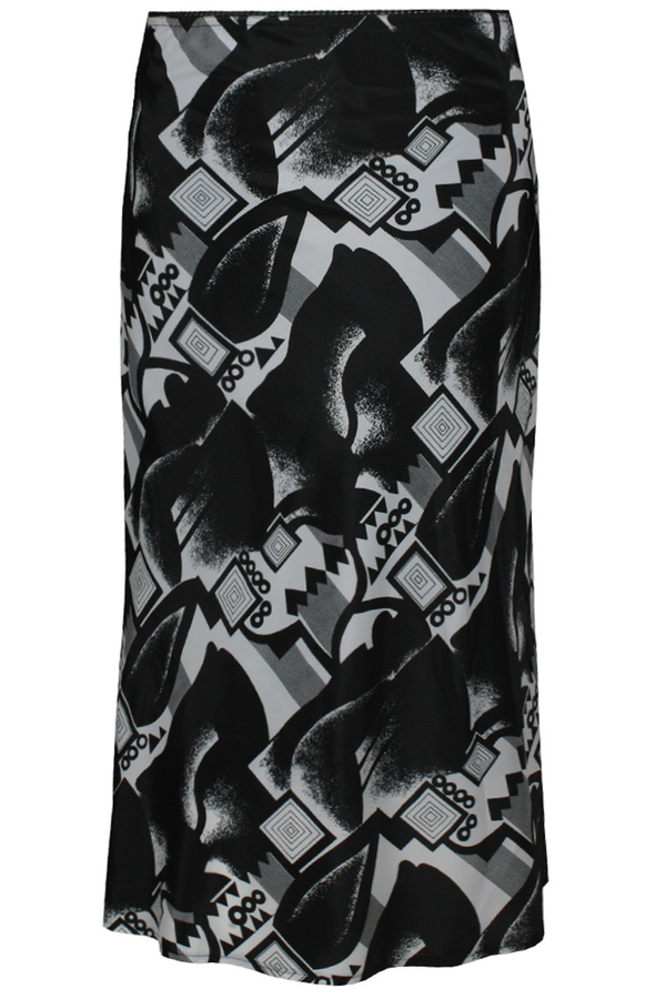 Spódnica FSP771 CZARNY + BIAŁY wzór