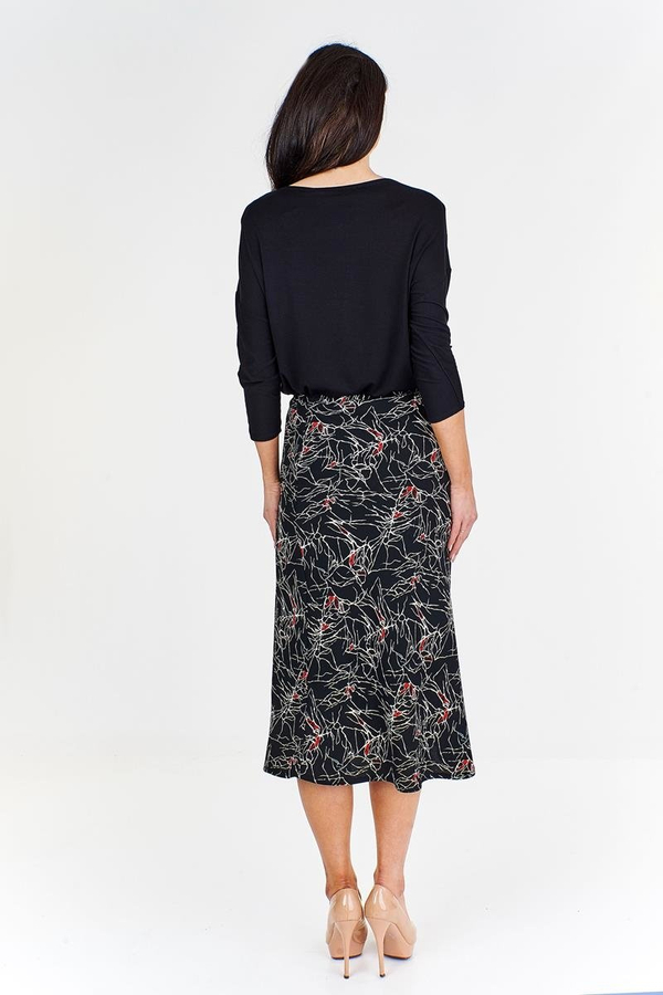 Spódnica FSP771  CZARNY gęsty wzór