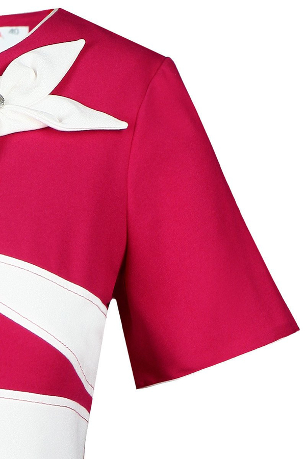 Sukienka FSU258 AMARANT ŚREDNI EKRI