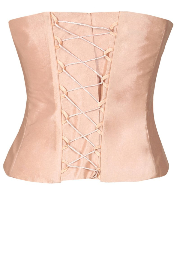 Gorset FGR042 ŁOSOSIOWY JASNY tafta