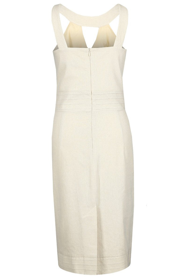 Sukienka FSU673 BEŻOWY + ZŁOTA NIĆ