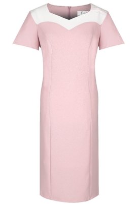 Sukienka FSU899 RÓŻOWY BLADY + EKRI