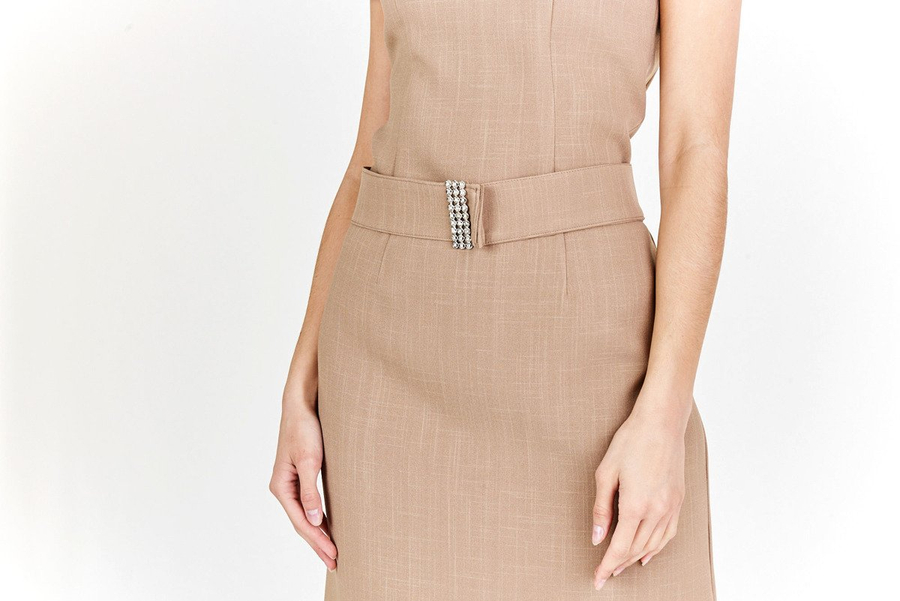 Sukienka FSU199  PIASKOWY CIEMNY