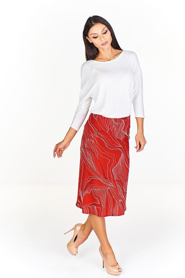 Spódnica FSP771 CZERWONY wzór