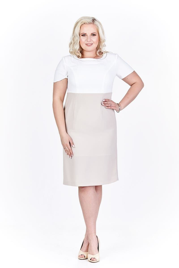 Sukienka FSU897 SZAMPAN + EKRI