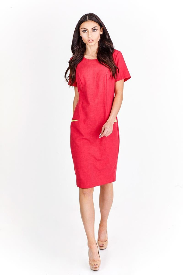 Sukienka FSU1012 AMARANTOWY ŚREDNI