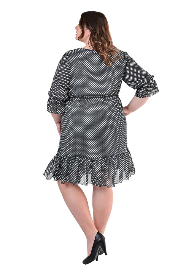 Sukienka FSU1048 ZIELONY CIEMNY kropki