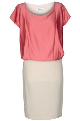 Sukienka FSU369 BEŻOWY KORALOWY