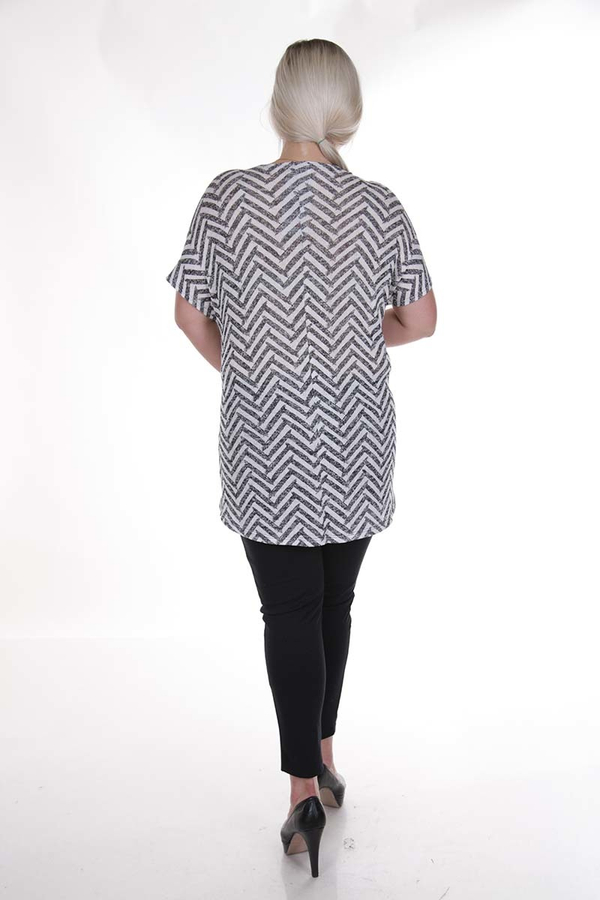 Tunika FTU870 CZARNY + BIAŁY  jodełka