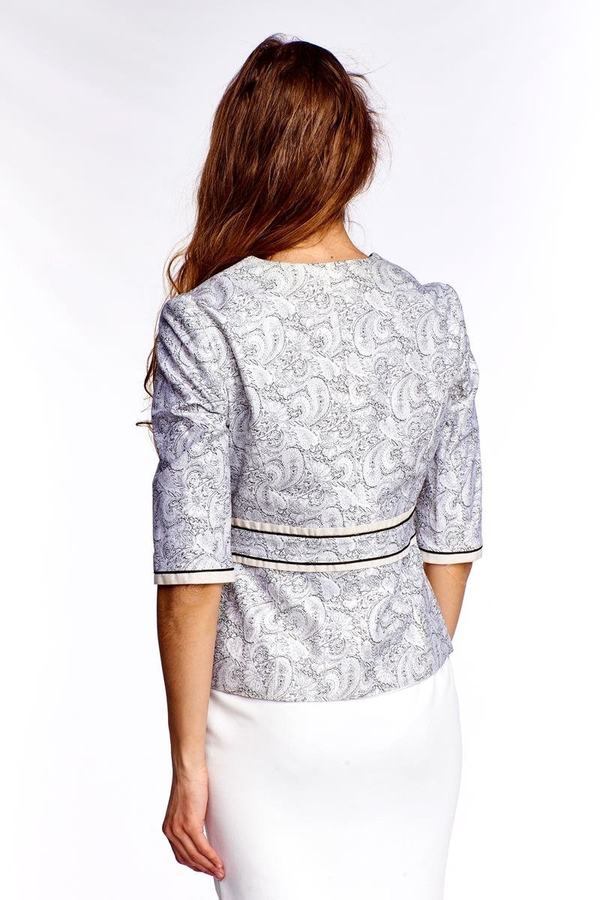 Żakiet FZA674 SELEDYNOWY CIEMNY EKRI Srebrna Nić