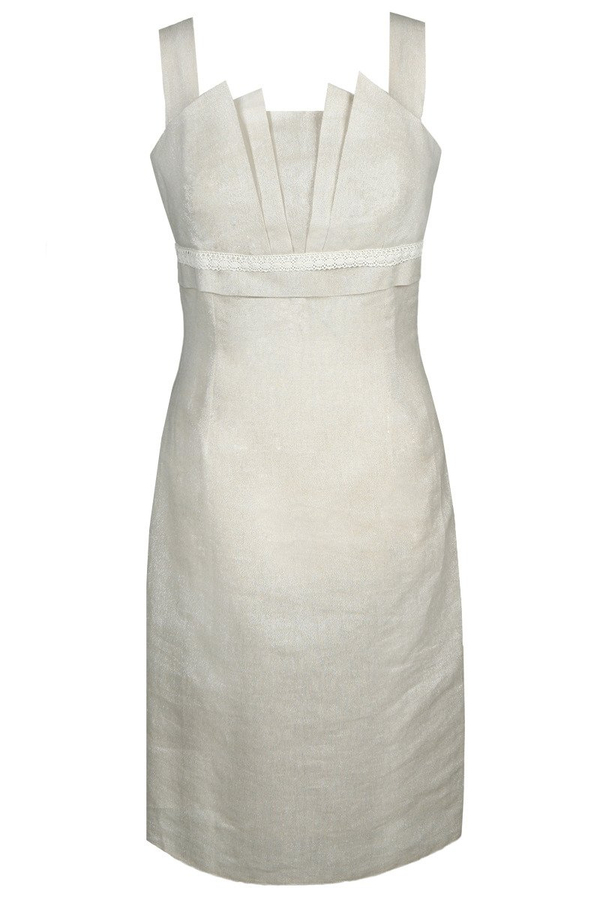 Sukienka FSU926 EKRI + SREBRNA NIĆ