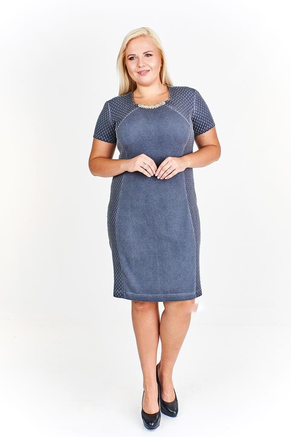 Sukienka FSU683  CZARNY jeans