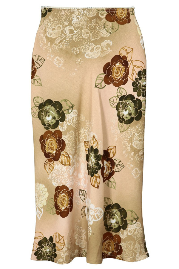 Spódnica FSP771 BEŻOWY kwiaty