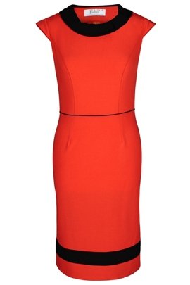 Sukienka FSU343 POMARAŃCZOWY MOCNY CZARNY