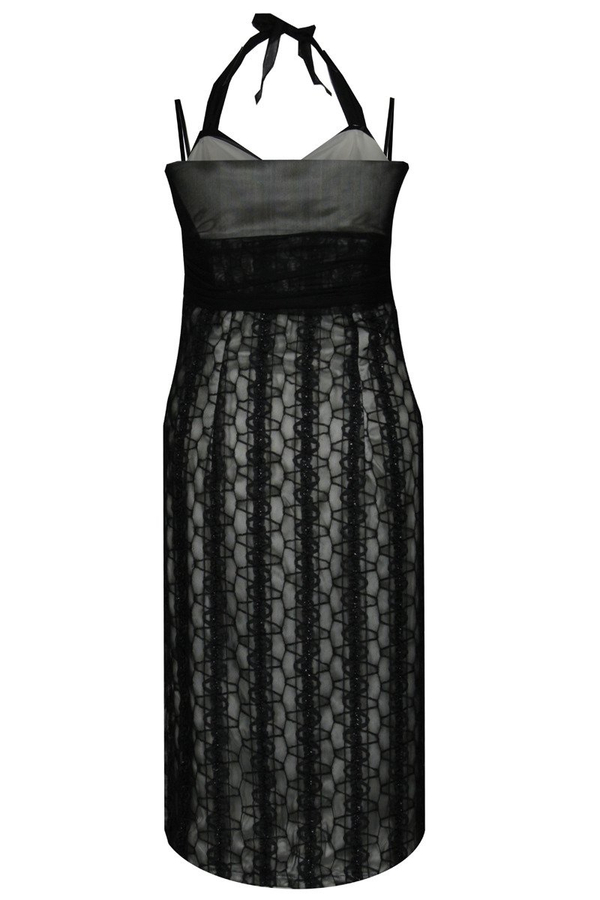 Sukienka FSU169 CZARNY + EKRI